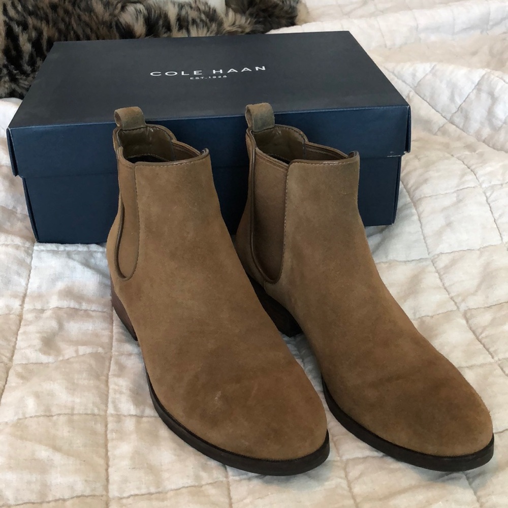 Cole Haan Landsman Bootie in Olive Suede